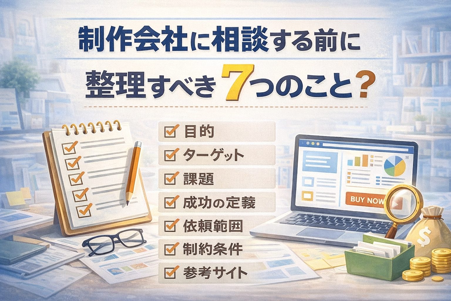 Web制作会社に相談する前に整理すべき7つのこと｜失敗しないチェックリスト