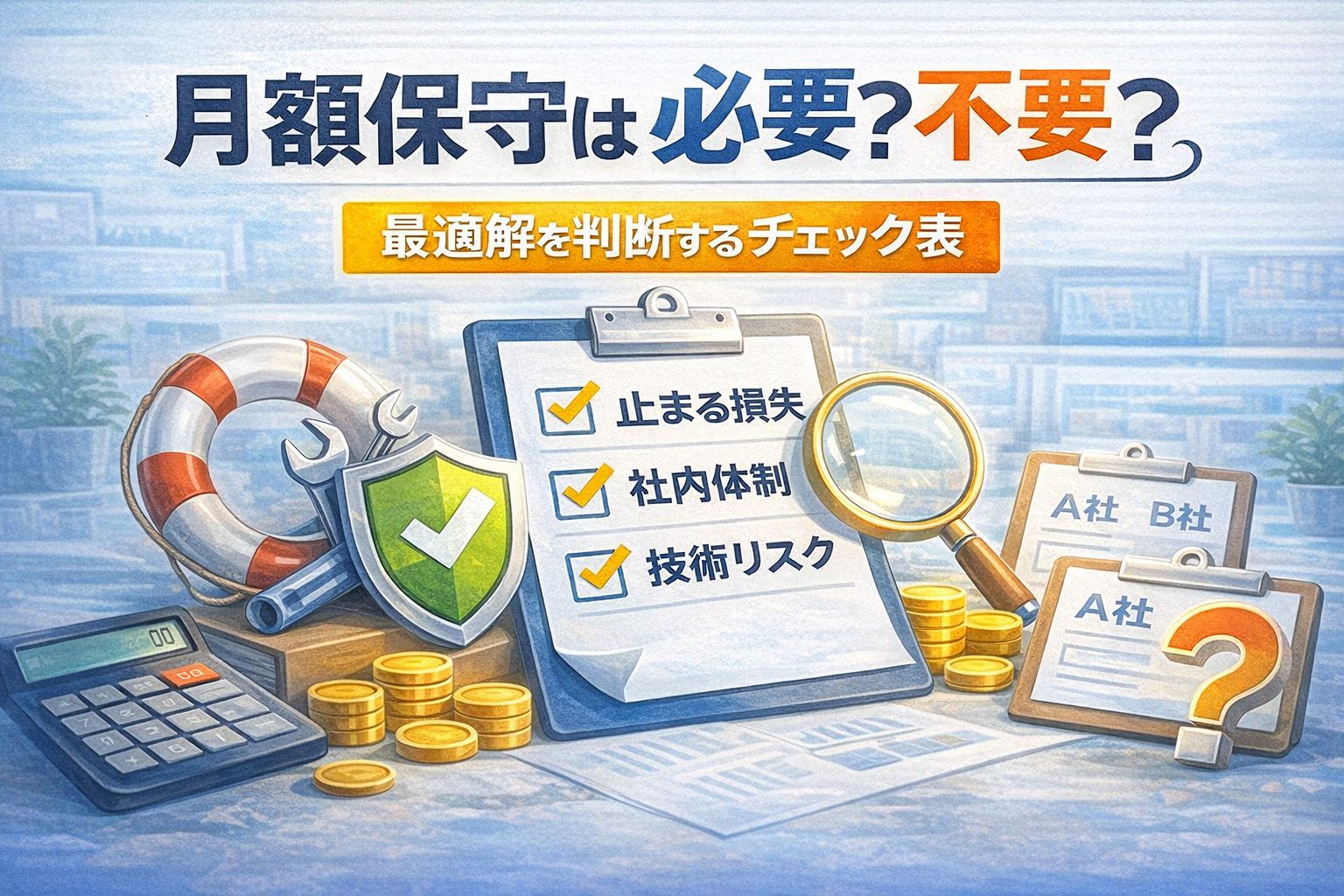 月額保守は必要？不要？｜会社ごとの最適解を判断するチェック表（Webサイト運用）