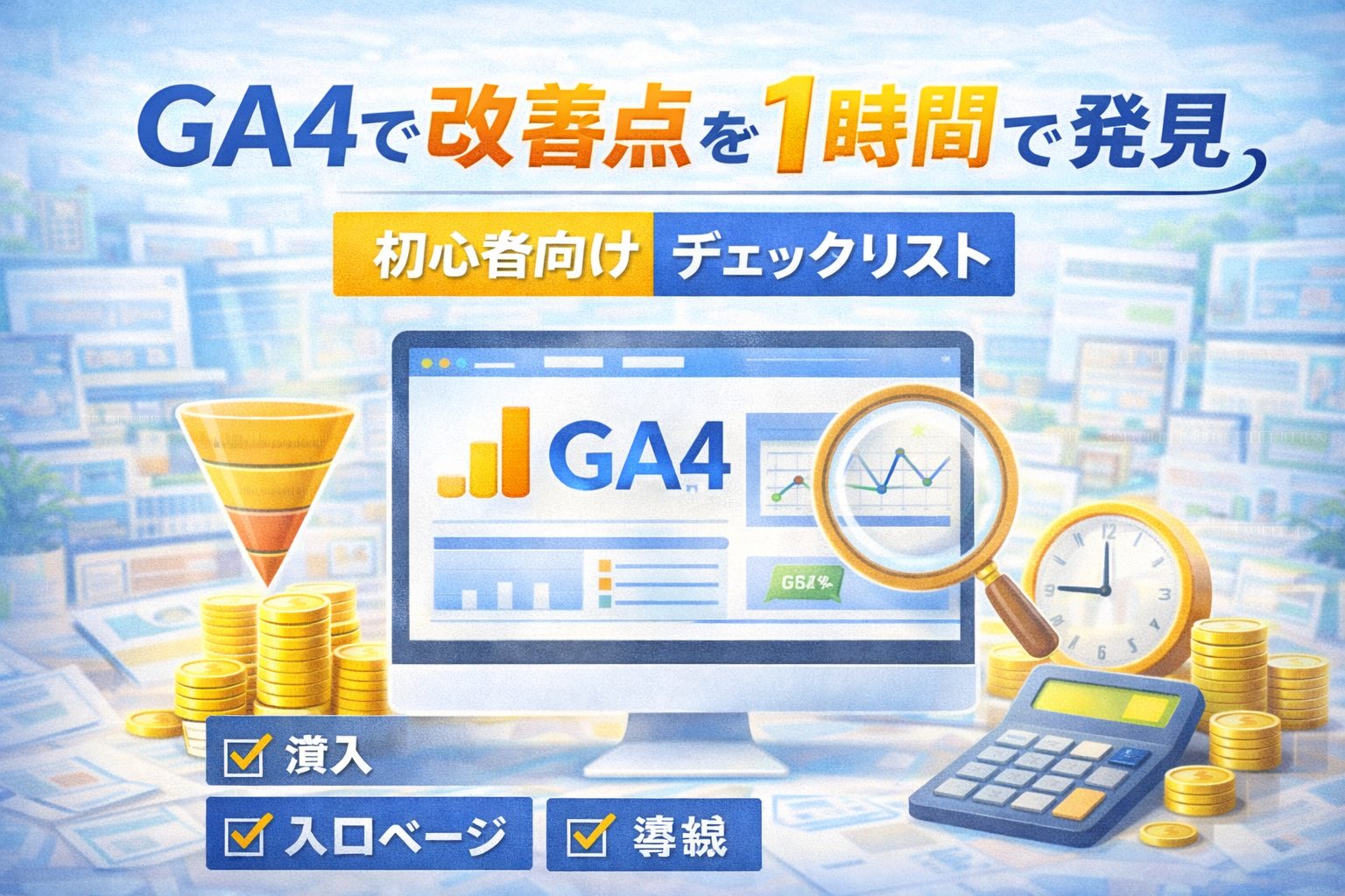GA4で“やるべき改善”を1時間で見つける方法｜初心者向けチェックリスト